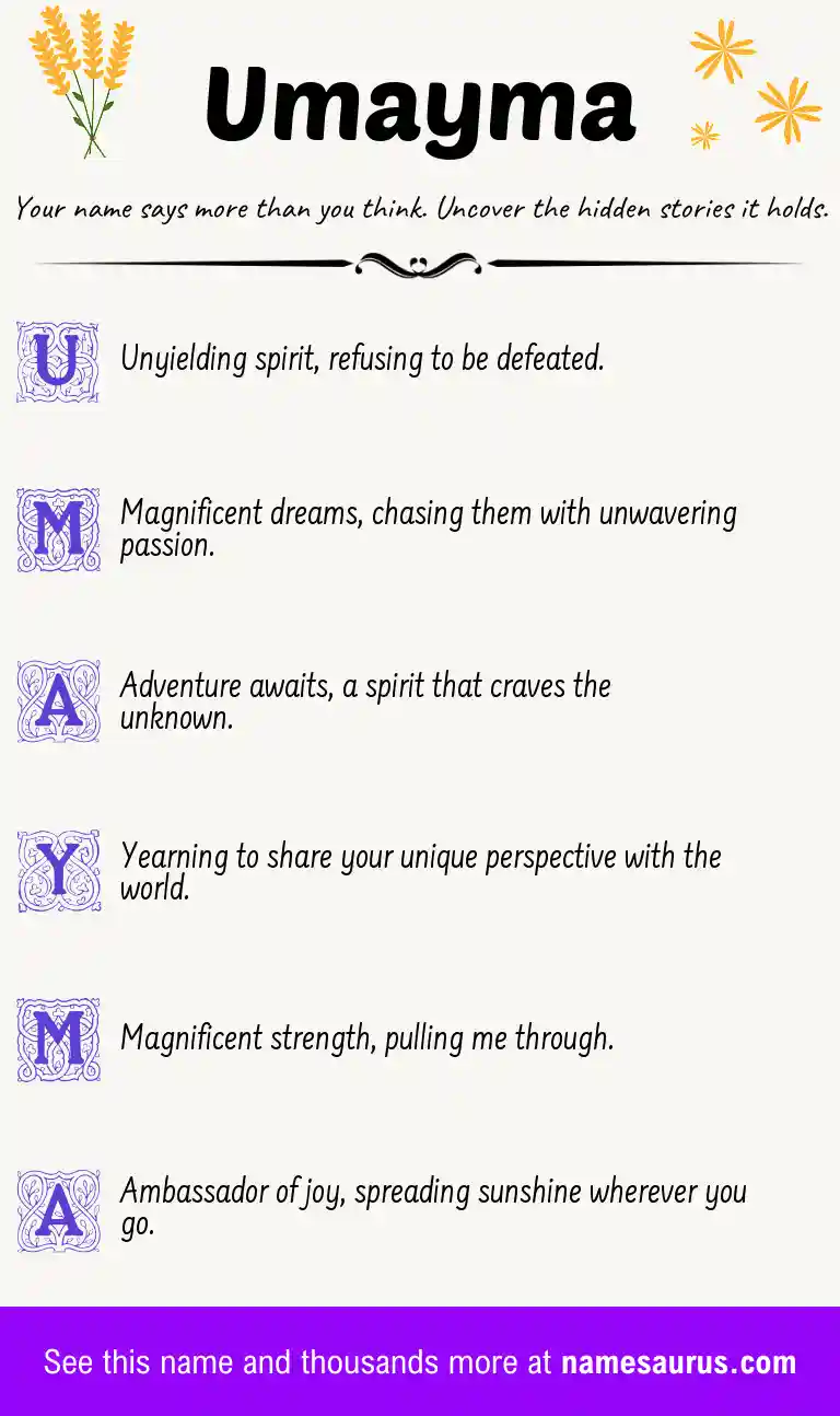 Acrostic poem about Umayma.