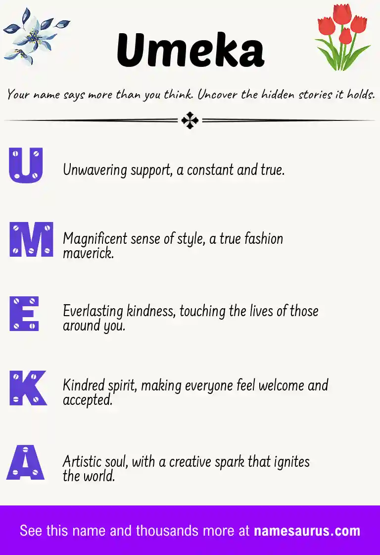 Acrostic poem about Umeka.