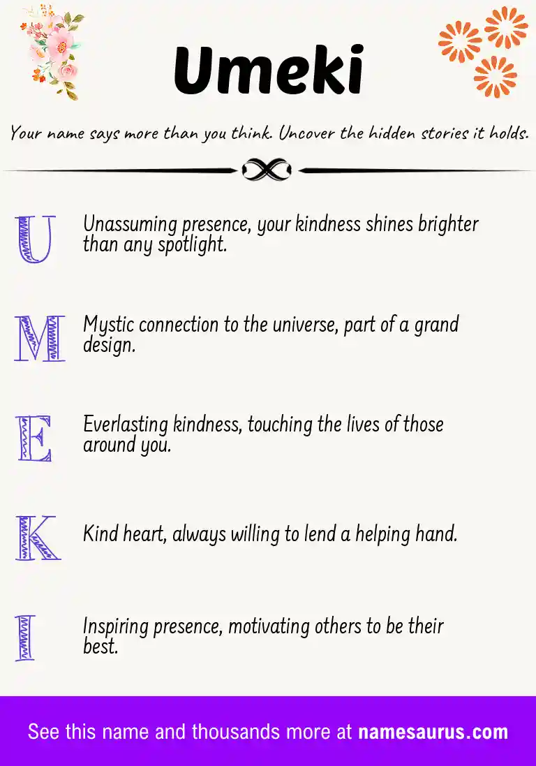Acrostic poem about Umeki.