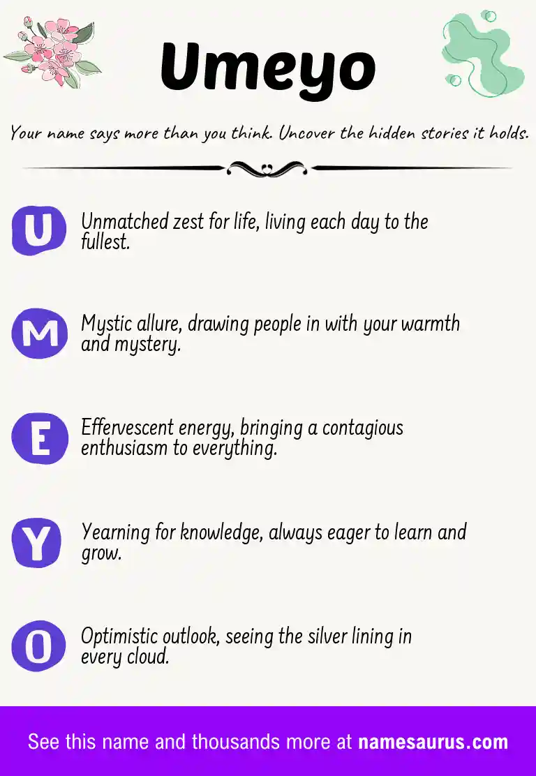 Acrostic poem about Umeyo.