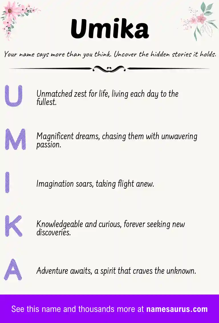 Acrostic poem about Umika.