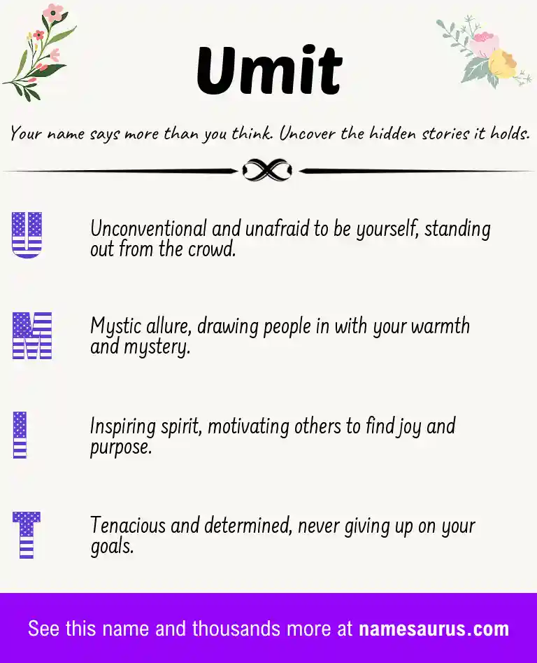 Acrostic poem about Umit.