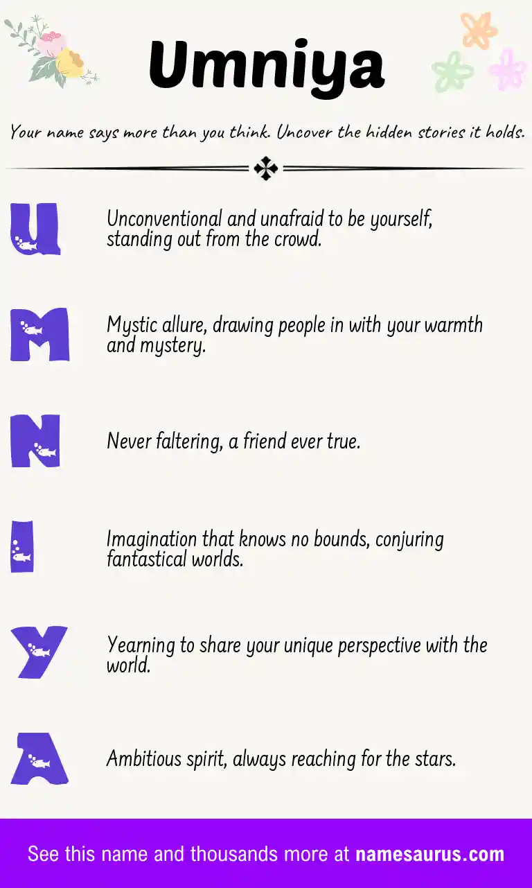 Acrostic poem about Umniya.