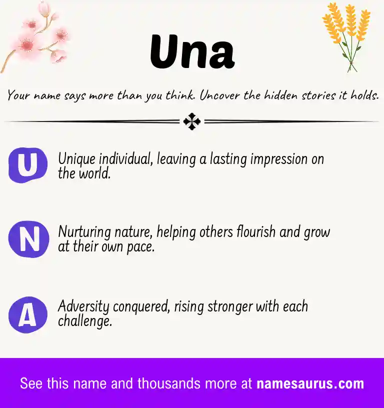Acrostic poem about Una.