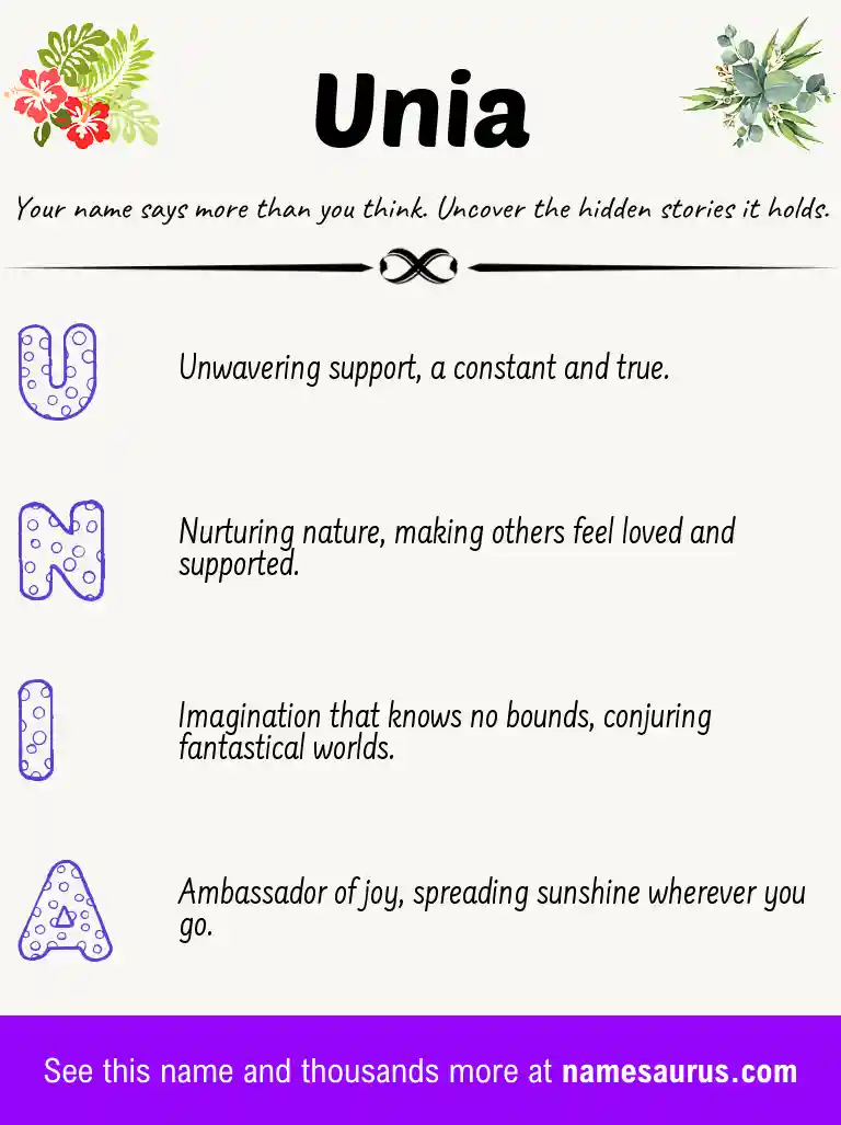 Acrostic poem about Unia.
