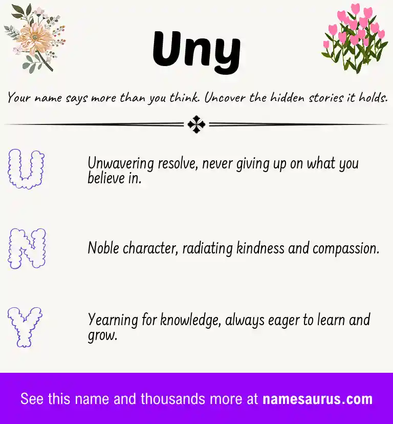 Acrostic poem about Uny.