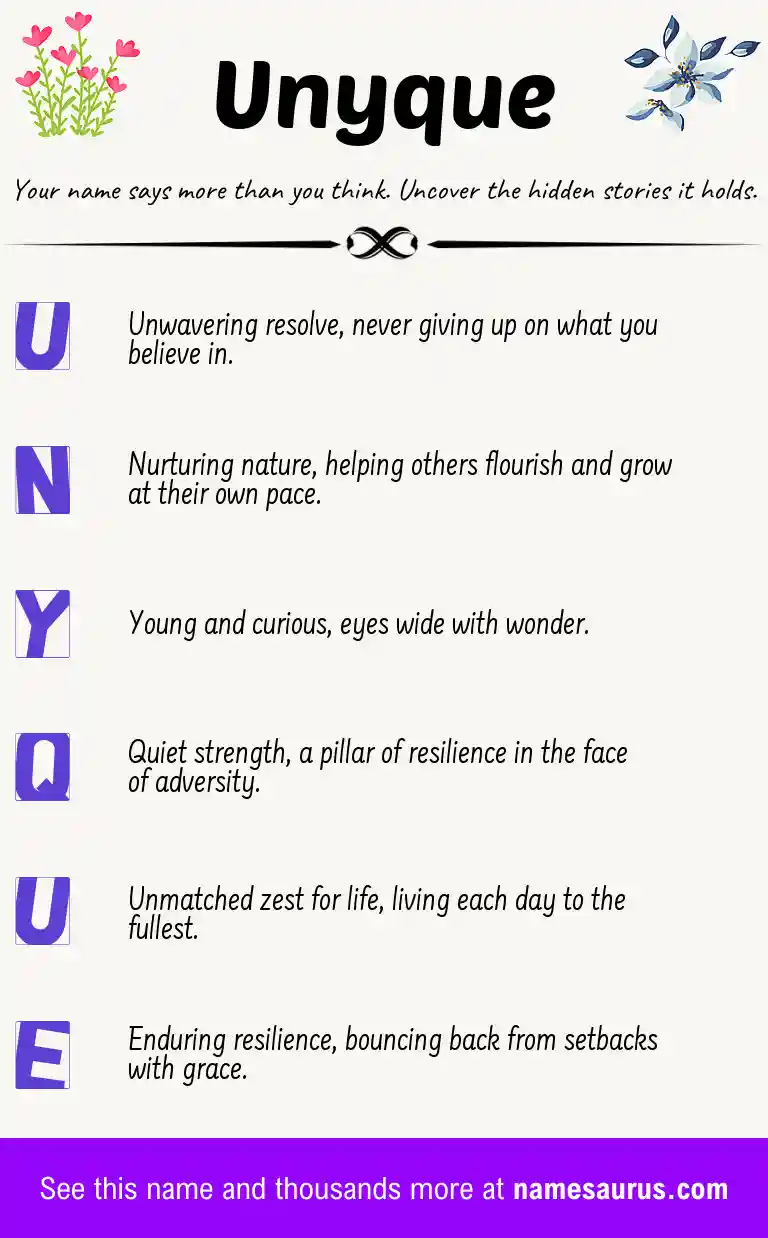 Acrostic poem about Unyque.