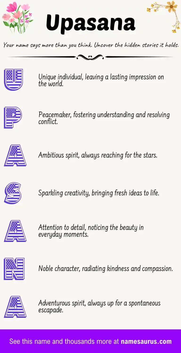 Acrostic poem about Upasana.