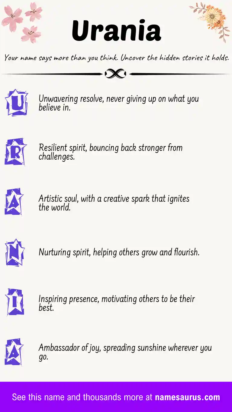 Acrostic poem about Urania.
