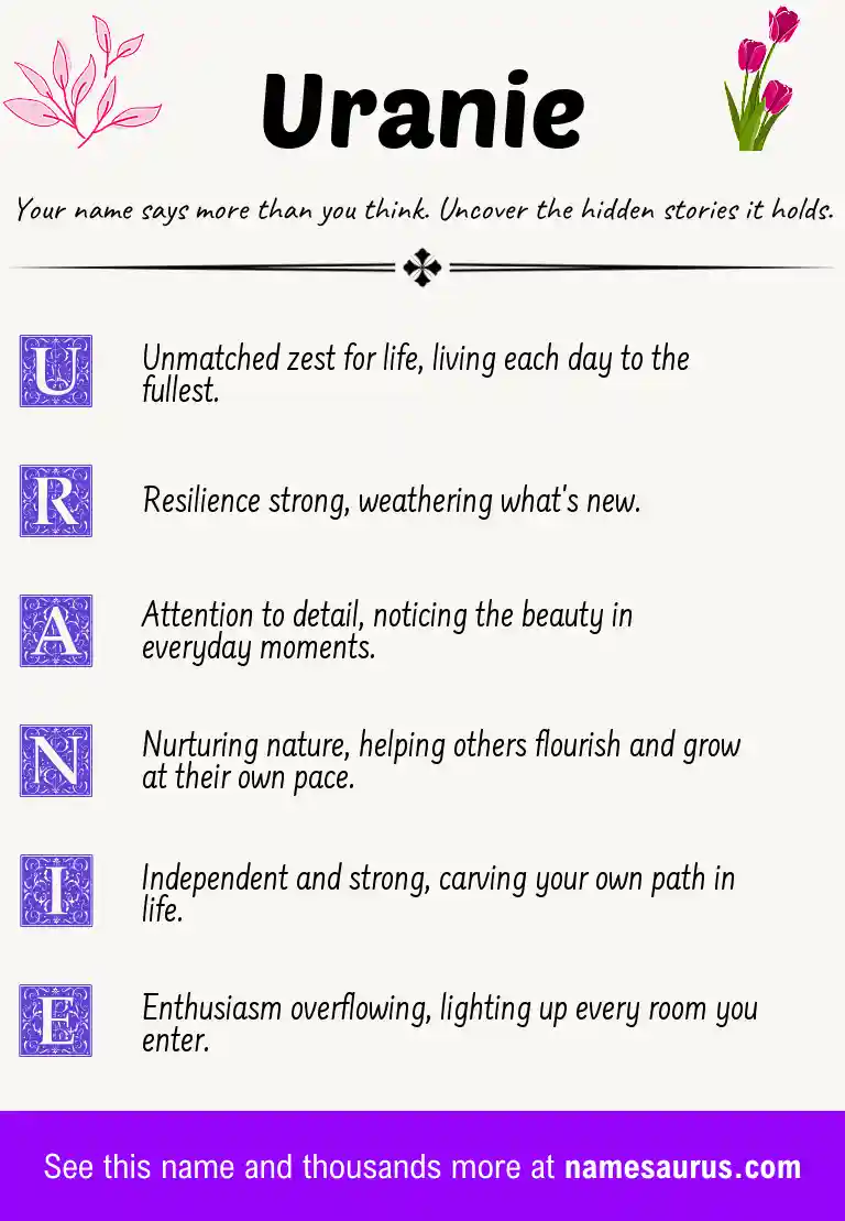 Acrostic poem about Uranie.