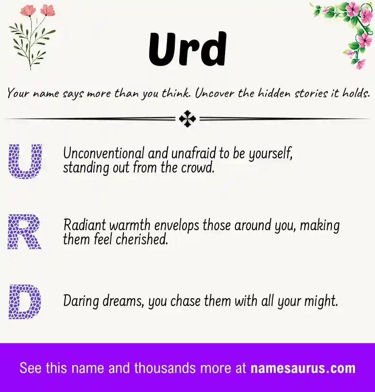 Acrostic poem about Urd.