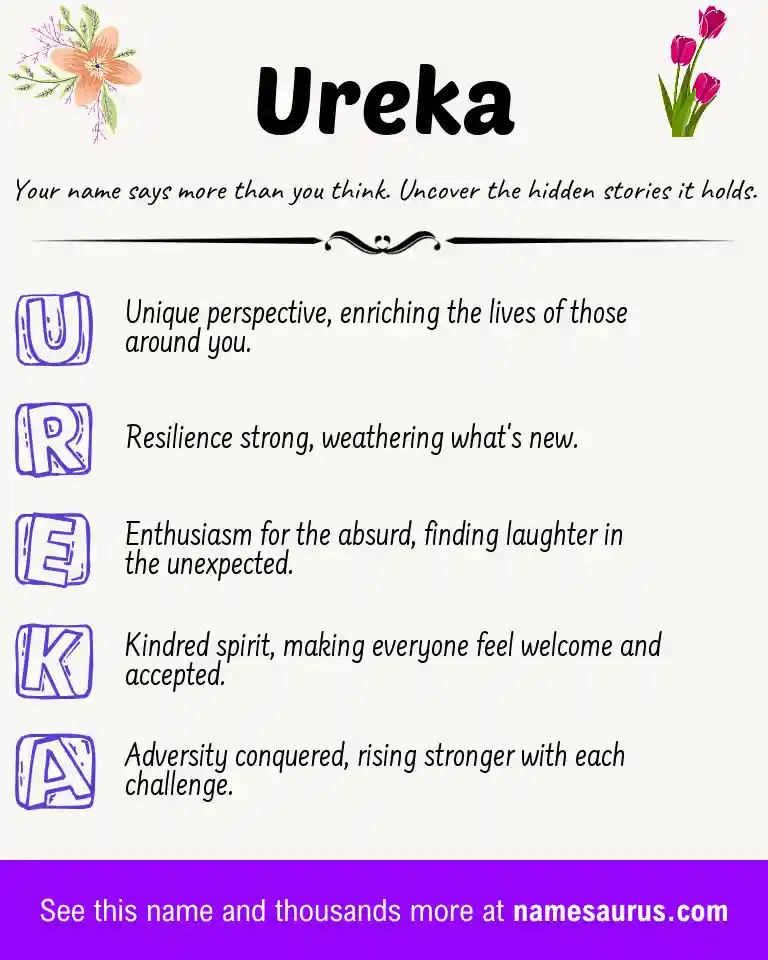 Acrostic poem about Ureka.