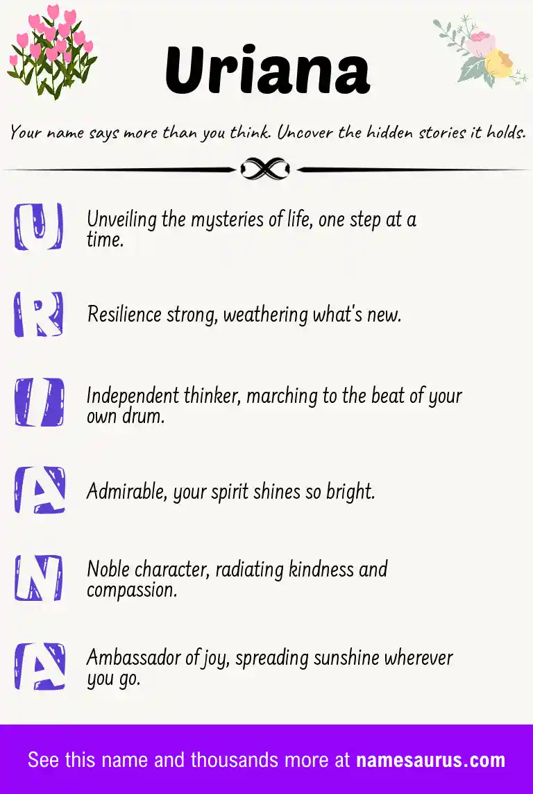 Acrostic poem about Uriana.