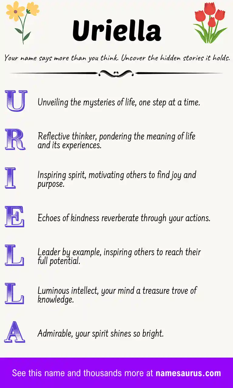 Acrostic poem about Uriella.