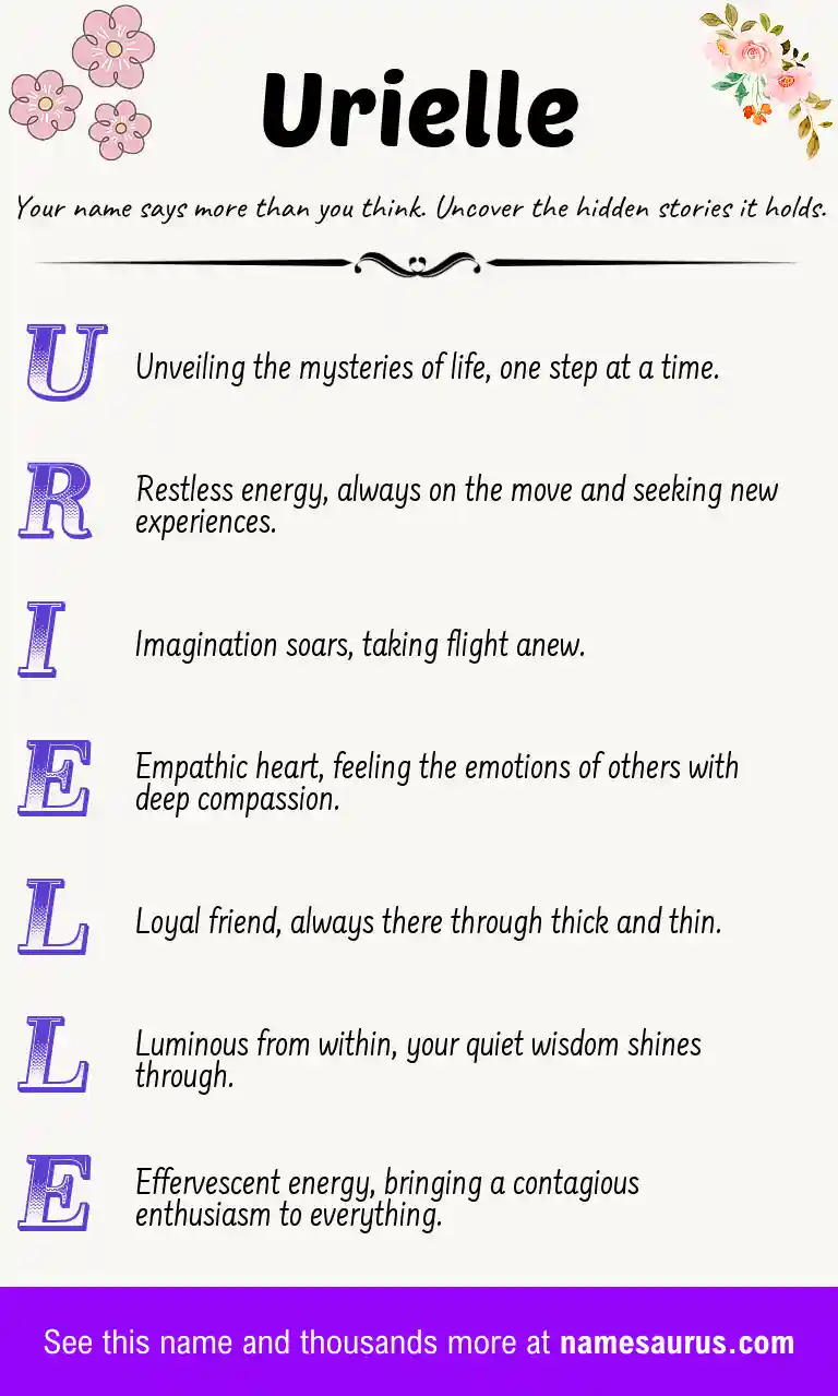 Acrostic poem about Urielle.