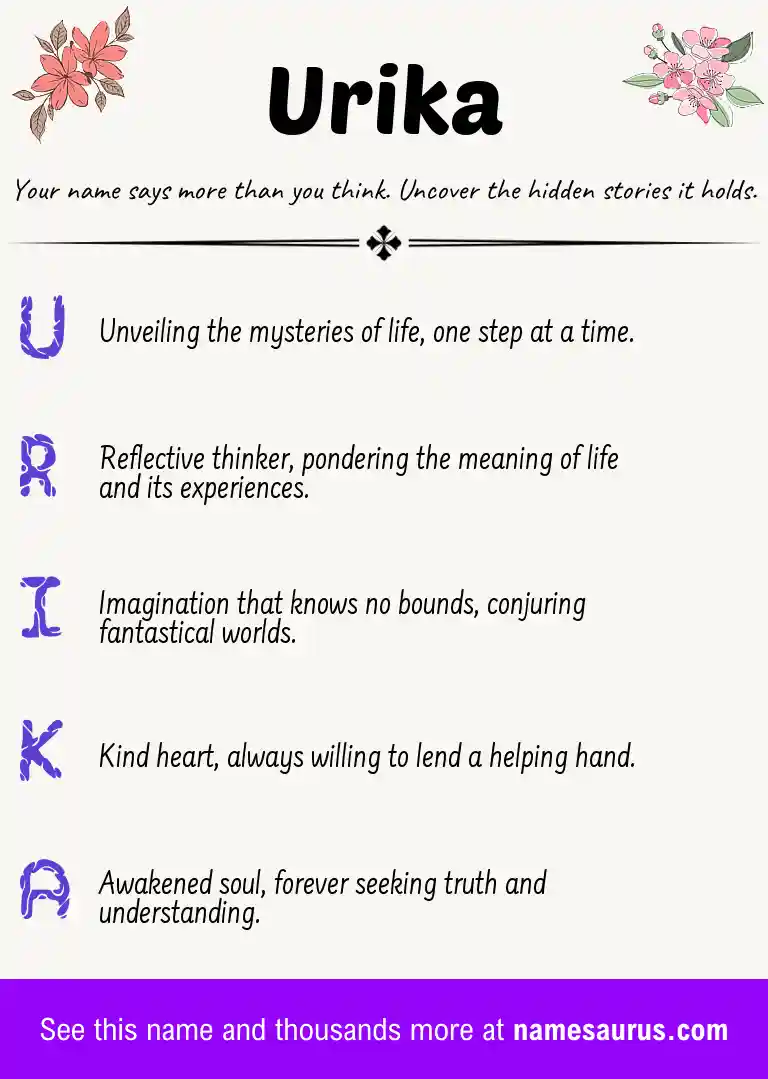 Acrostic poem about Urika.