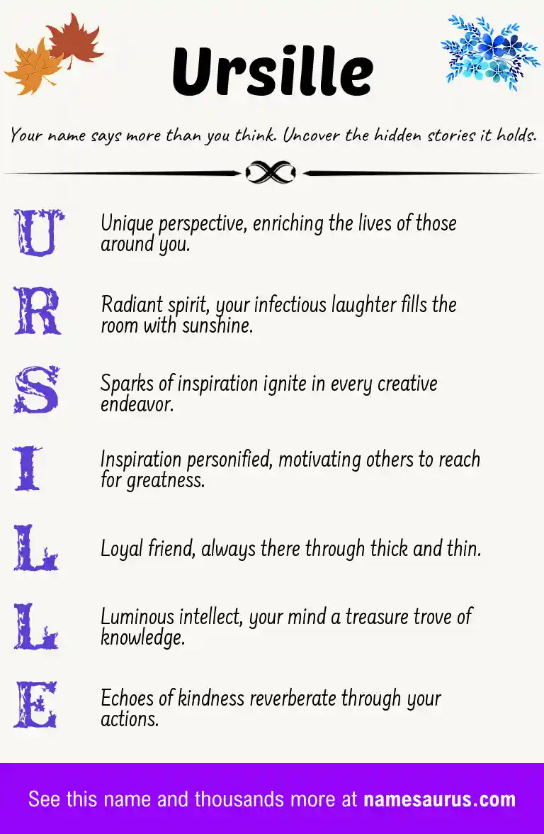 Acrostic poem about Ursille.