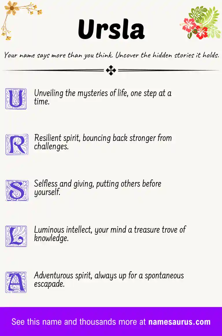 Acrostic poem about Ursla.