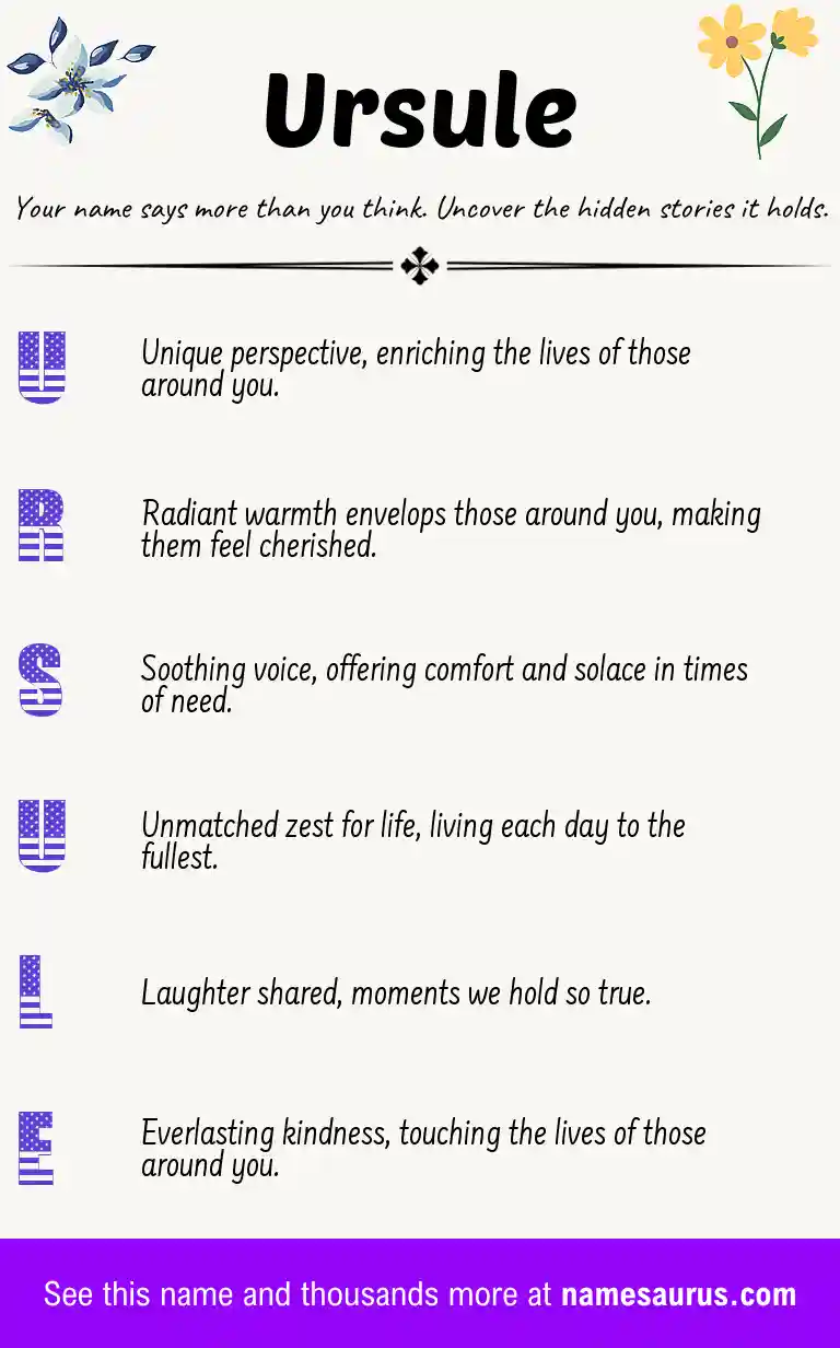 Acrostic poem about Ursule.