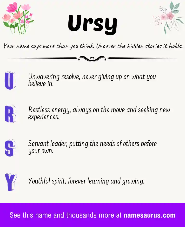 Acrostic poem about Ursy.