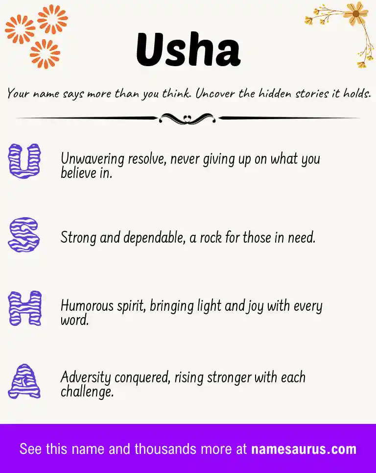 Acrostic poem about Usha.