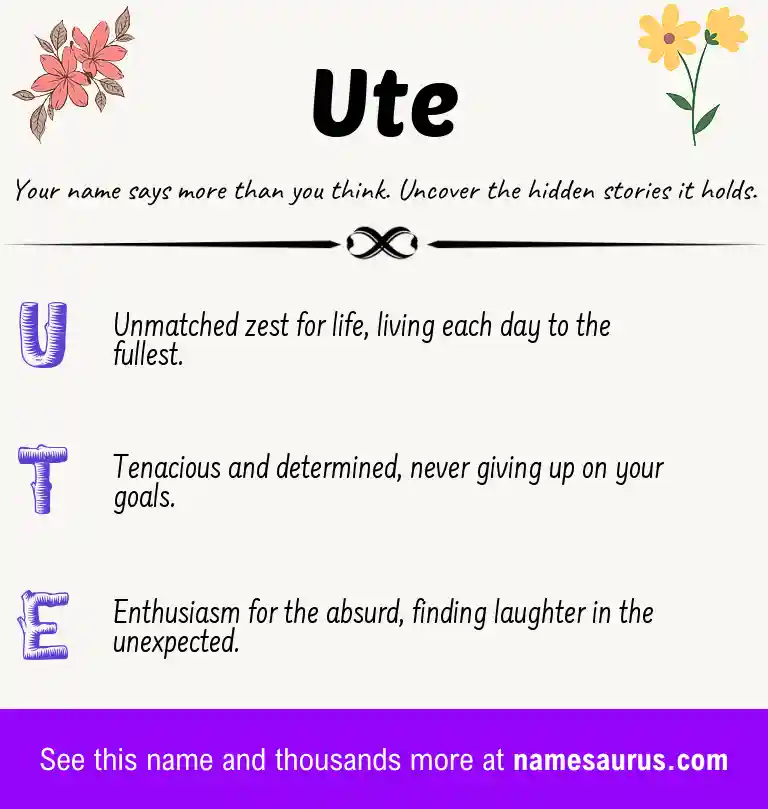Acrostic poem about Ute.