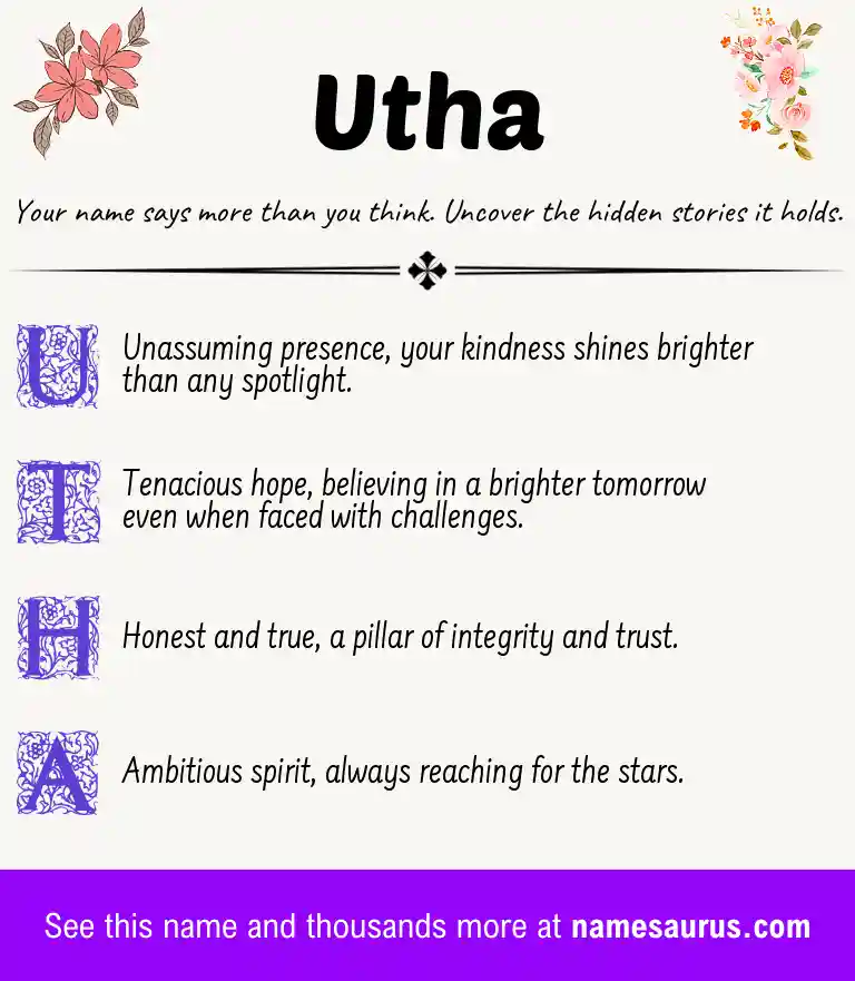 Acrostic poem about Utha.