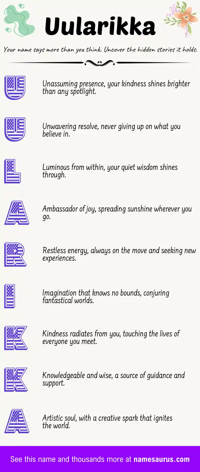 Acrostic poem about Uularikka.