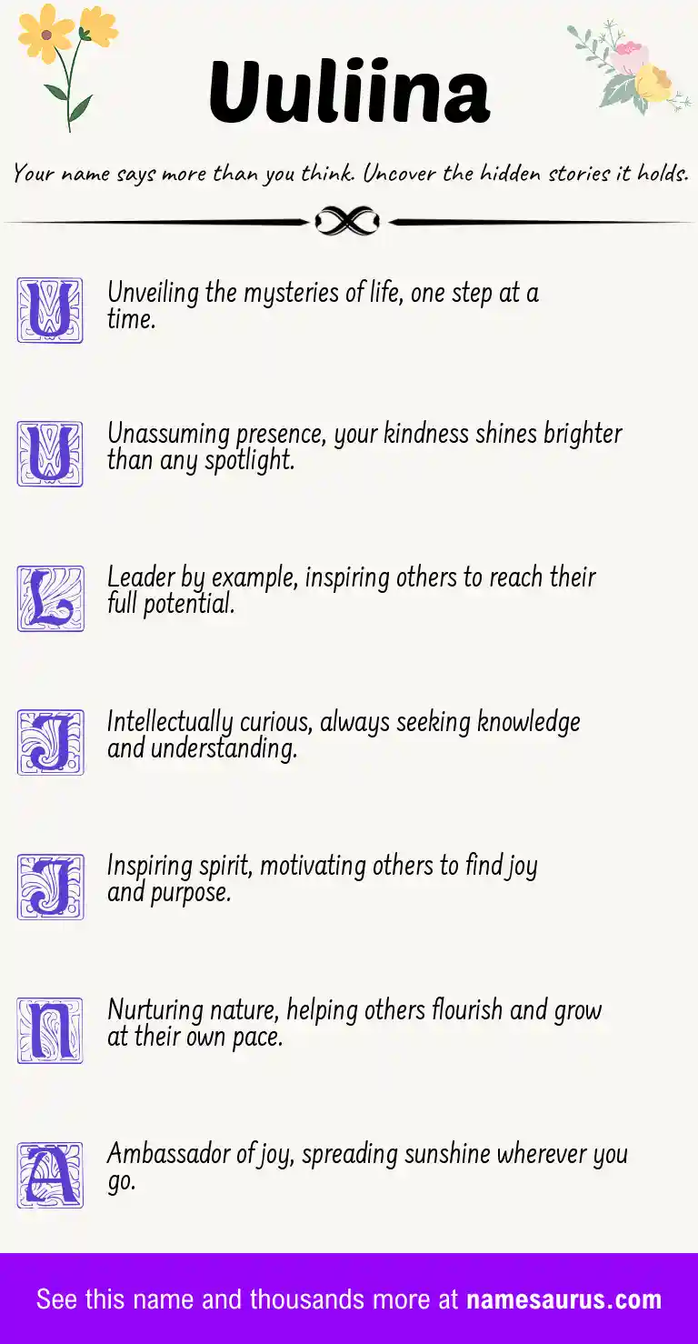 Acrostic poem about Uuliina.