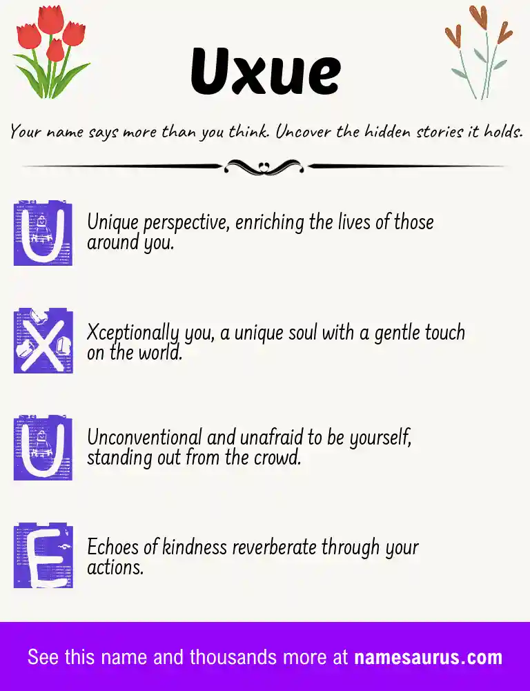 Acrostic poem about Uxue.