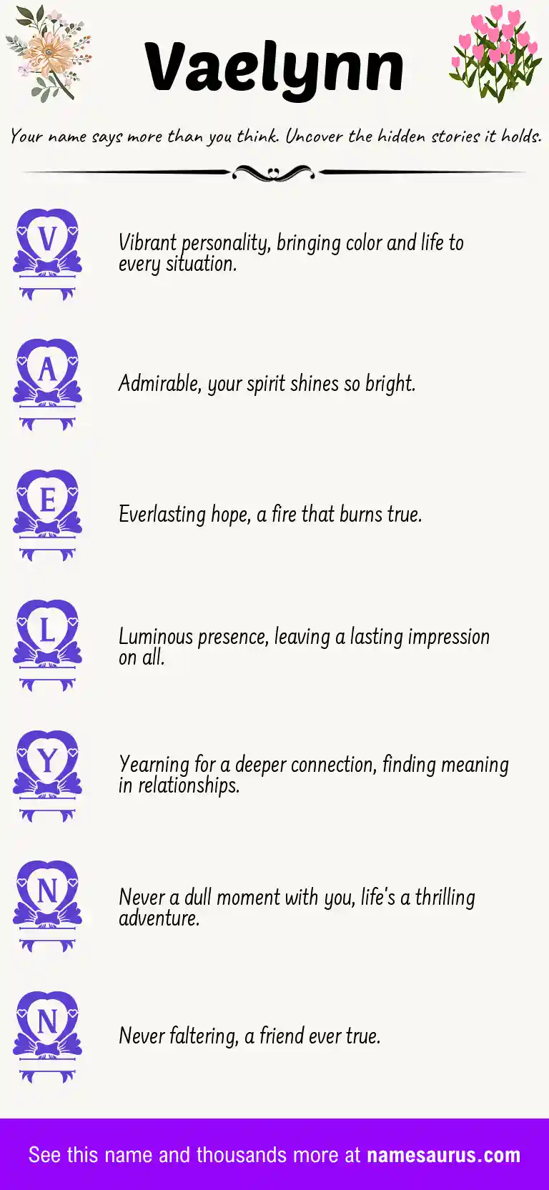 Acrostic poem about Vaelynn.