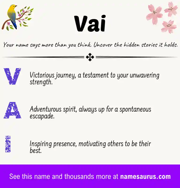 Acrostic poem about Vai.