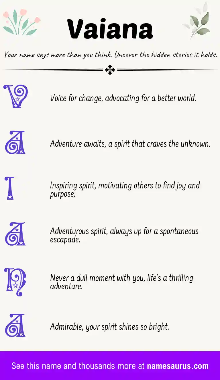 Acrostic poem about Vaiana.