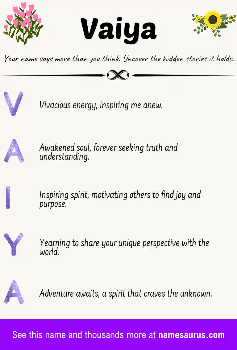 Acrostic poem about Vaiya.