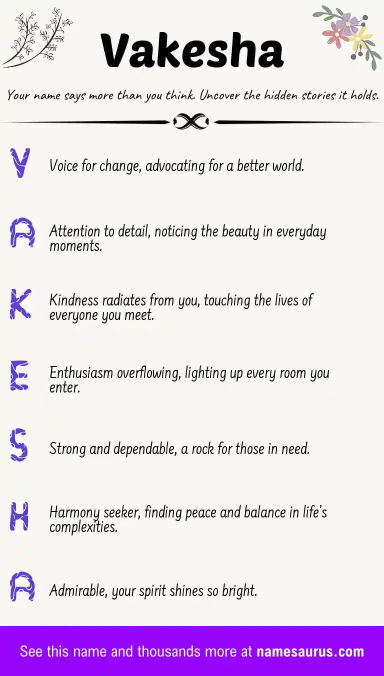 Acrostic poem about Vakesha.