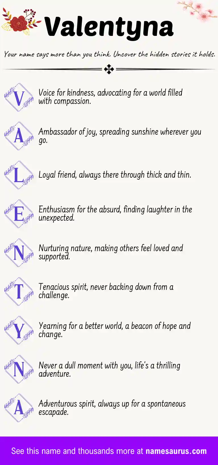 Acrostic poem about Valentyna.