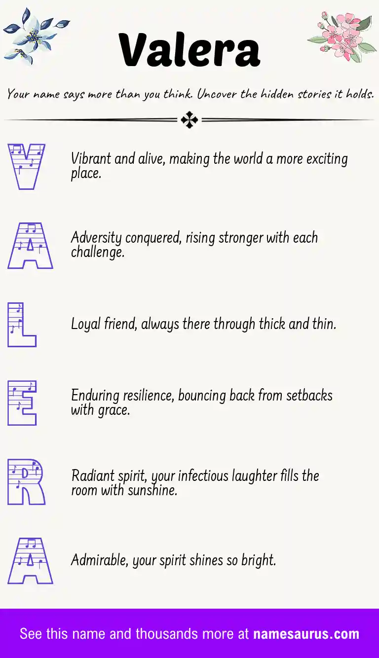Acrostic poem about Valera.
