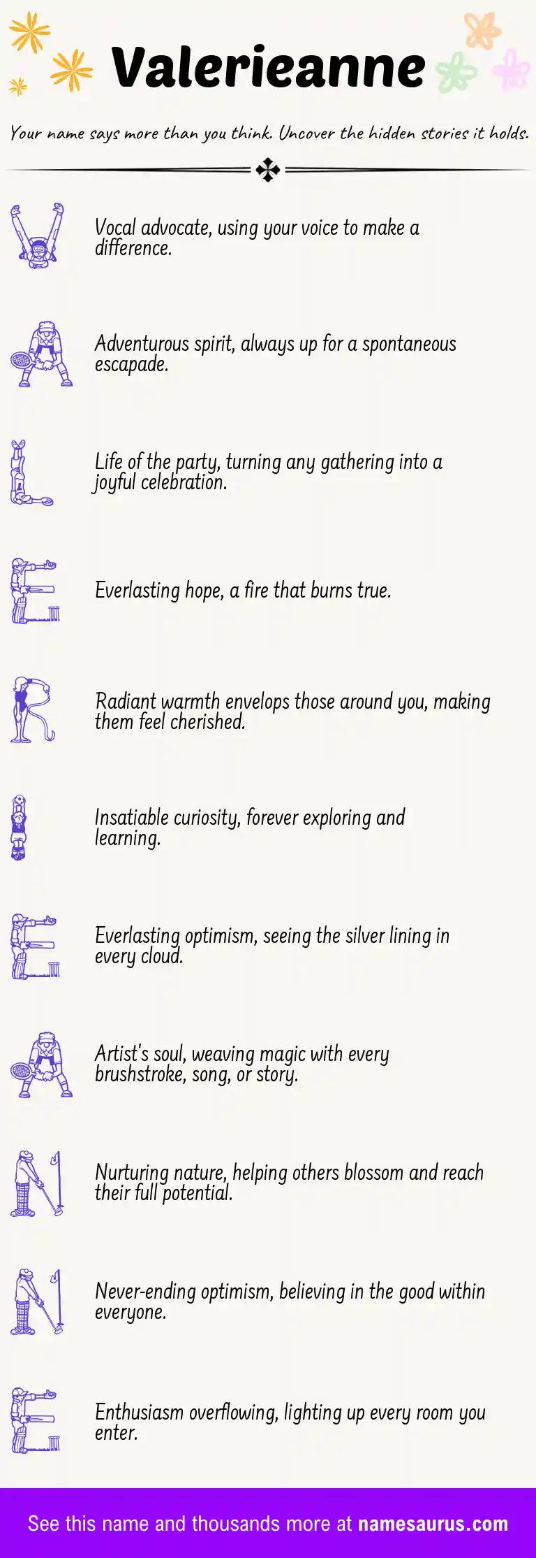 Acrostic poem about Valerieanne.