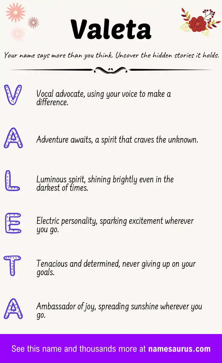 Acrostic poem about Valeta.