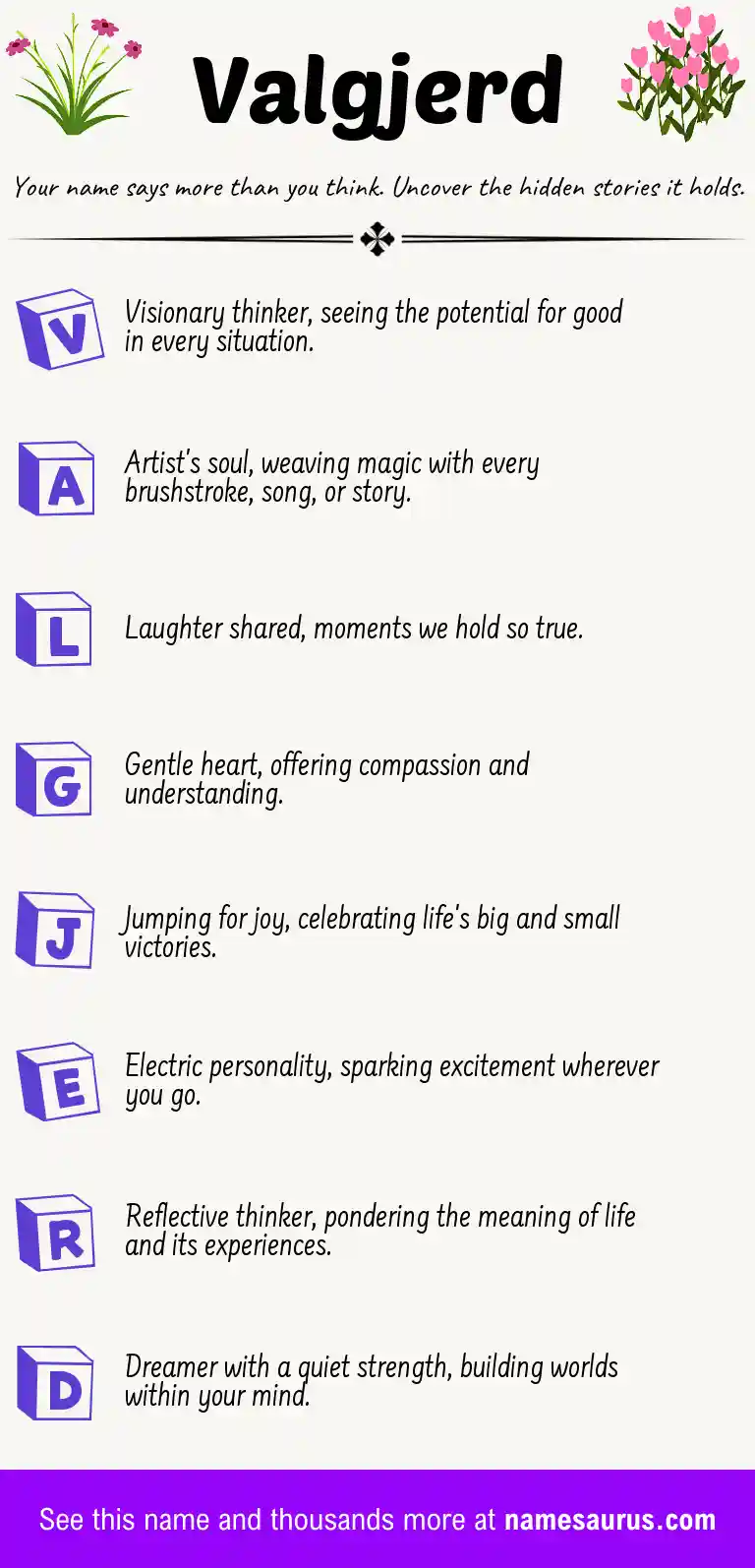 Acrostic poem about Valgjerd.