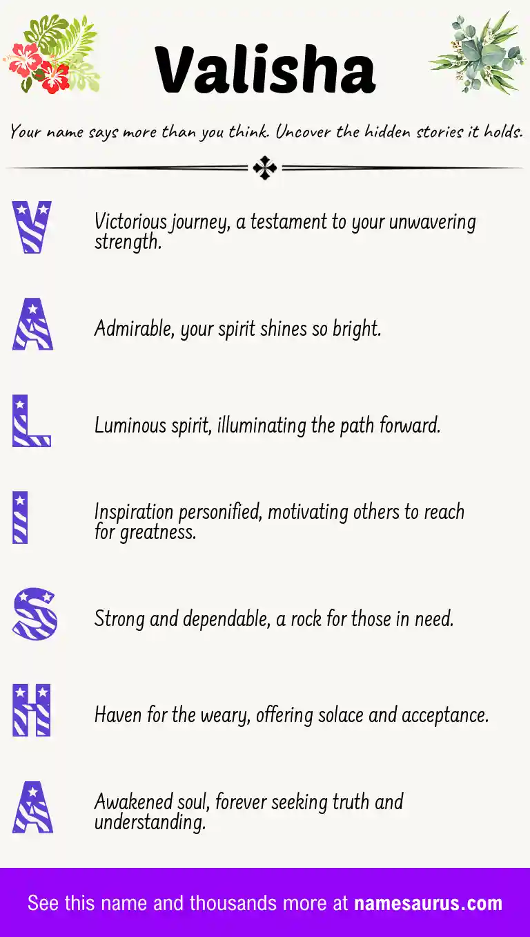 Acrostic poem about Valisha.