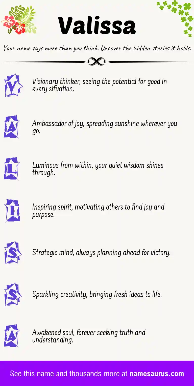 Acrostic poem about Valissa.