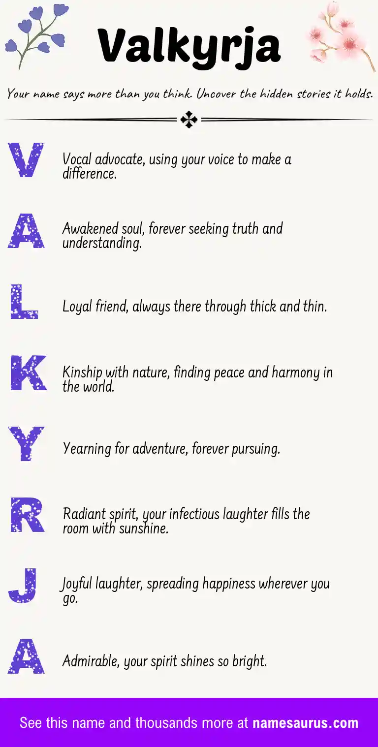 Acrostic poem about Valkyrja.