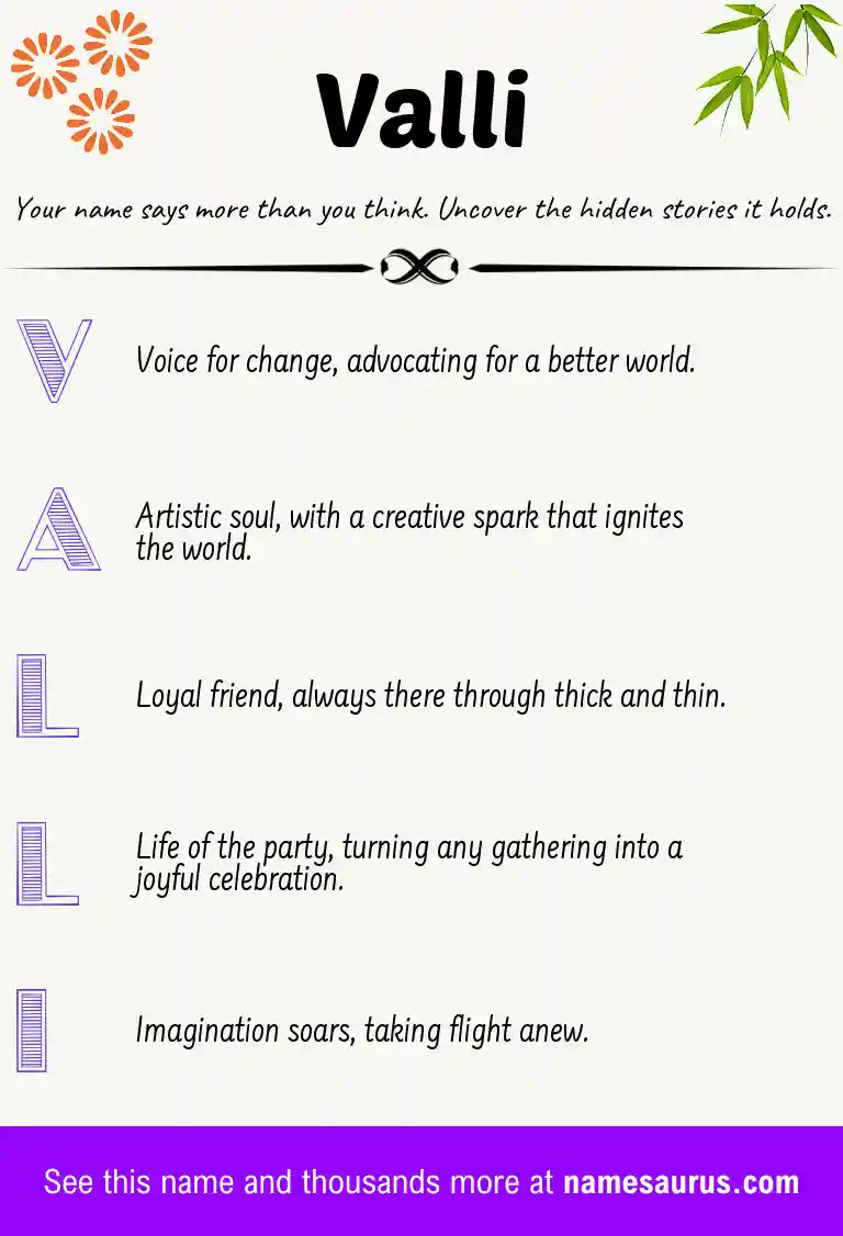 Acrostic poem about Valli.