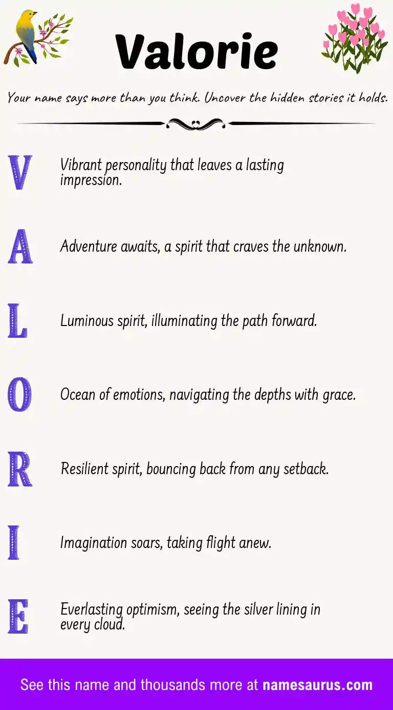 Acrostic poem about Valorie.