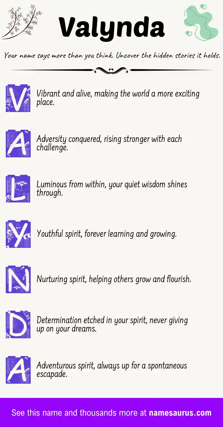 Acrostic poem about Valynda.