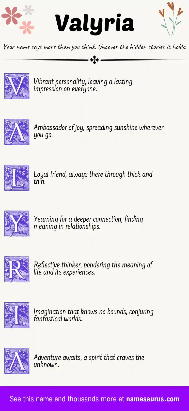 Acrostic poem about Valyria.