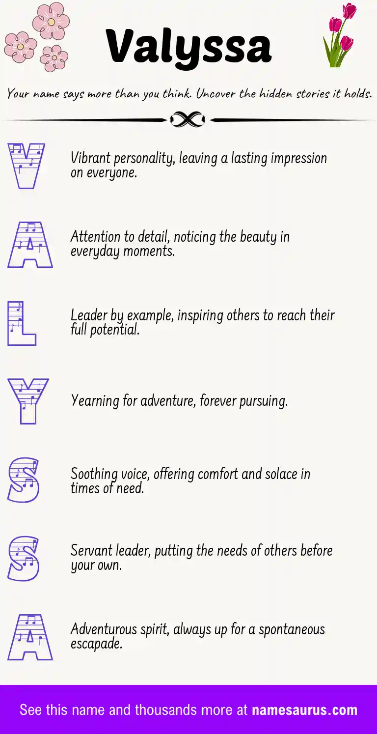 Acrostic poem about Valyssa.