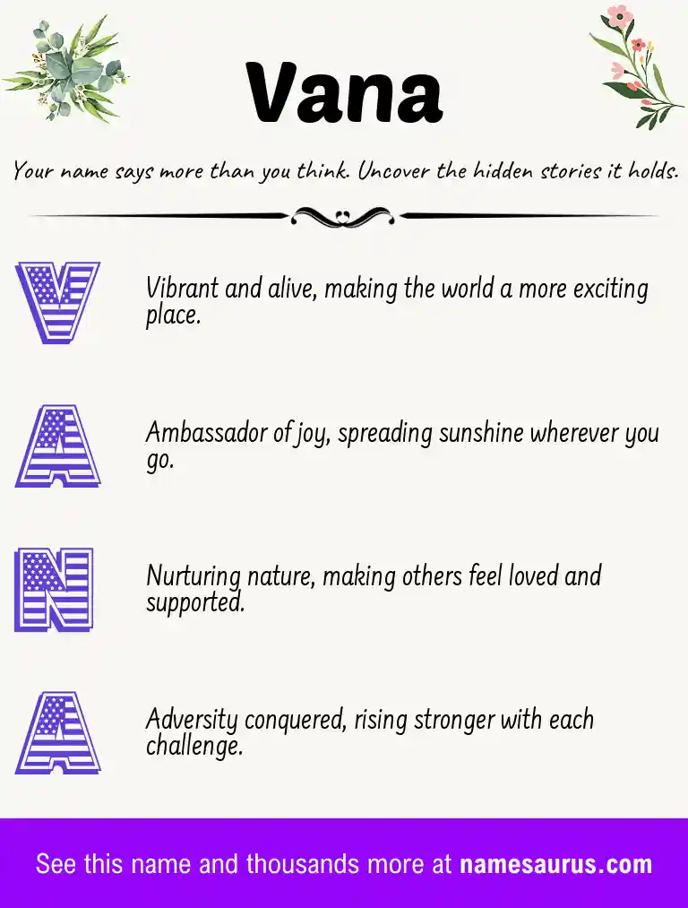 Acrostic poem about Vana.