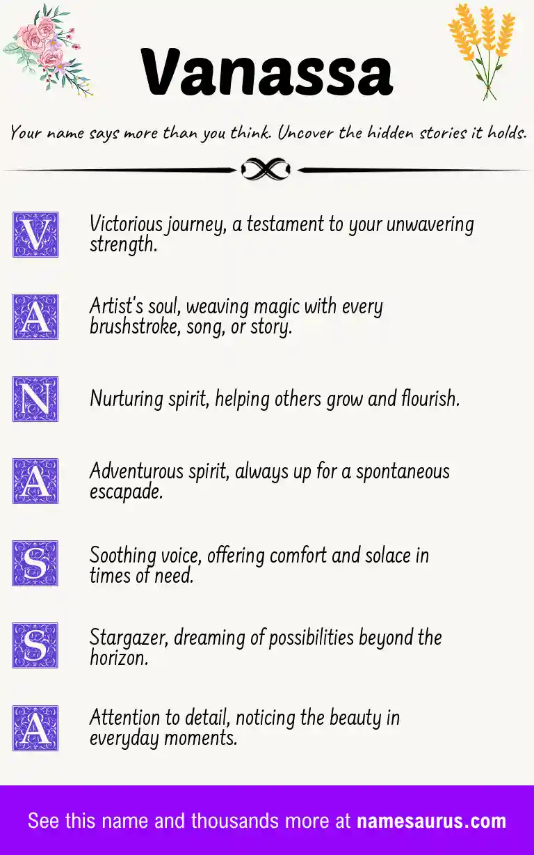 Acrostic poem about Vanassa.